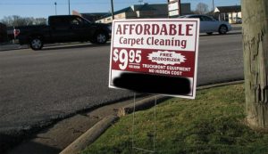Carpet Cleaning Road Sign