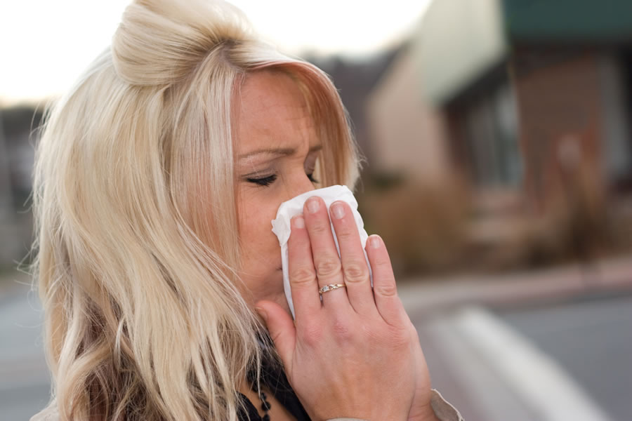 woman with allergies